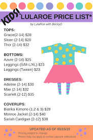 2018 Lularoe Price List For Kids Item To Include The New