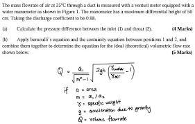 Solved The Mass Flow Rate Of Air At