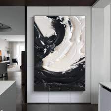 White Textured Wall Art Black
