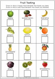 We designed each activity to help kids (and adults) learn about the importance of fruits, vegetables and balanced eating. Fruit Tasting Worksheet Olivers Vegetables Food Activities Food Tasting