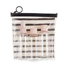 toiletry bag with bottles natural