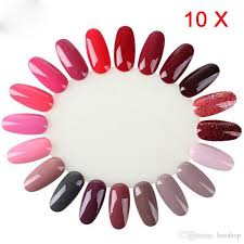 Beauty Natural Oval Round Nail Art Tips Display Practice Tips Nail Color Chart Acrylic Polish Color Card Template Nail Decals Press On Nails From