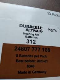 Duracell Hearing Aid Batteries Size 312 80 Pack