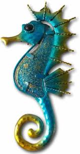 Glass Seahorse Wall Art Plaque
