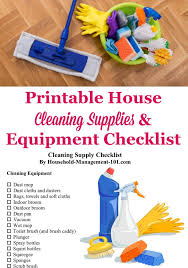 House Cleaning Supplies Equipment Checklist What You Need
