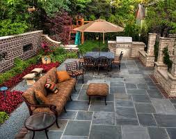 Flagstone Pavers Stamped Concrete Deck