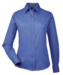 Harriton Ladies Long Sleeve Twill Shirt With Stain Release