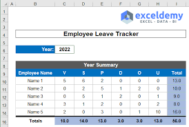 how to create leave tracker in excel