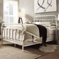Metal Bed Frame Off White Antique Iron