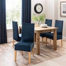 Isla Dining Chair Cover Blue By Dunelm