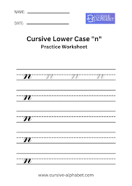 how to write a lowercase cursive n