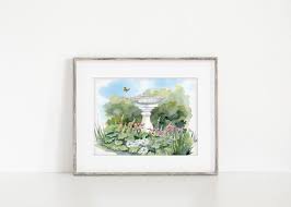 Garden Wall Art Watercolor Art Print