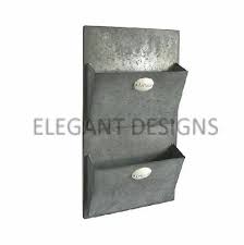 Grey Wp50 Metal Wall Pocket For Home