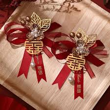 ludlz 2pcs set chinese wedding corsages