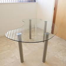 Glass Desks Kidney Shaped Curved