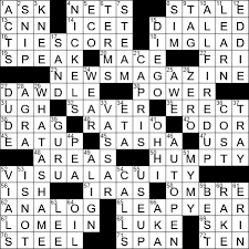 February 6, 2019 crossword clues no comments. 0721 20 Ny Times Crossword 21 Jul 20 Tuesday Nyxcrossword Com