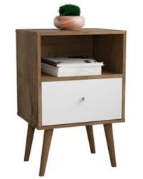 Black wood will create a dark effect, and light beige wood will evoke a scandinavian feel to. New Deals On Liberty 1 0 Mid Century Modern 1 Drawer Nightstand Brown White