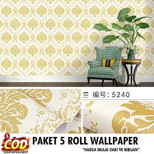 Wallpaper Motif Batik Gold Wallpaper