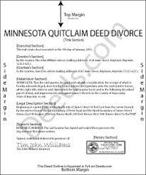 Most divorces are obtained after proving a separation of one year or more. Minnesota Quit Claim Deed Divorce Forms Deeds Com
