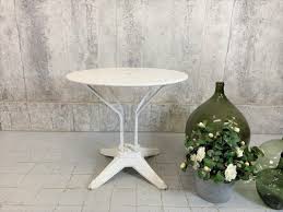 Art Deco White Metal Garden Table For