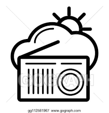 Weather forecast clipart from berserk on. Vector Illustration Vector Weather Forecast For The Radio Clouds And Sun And Radio On White Background Eps Clipart Gg112581967 Gograph