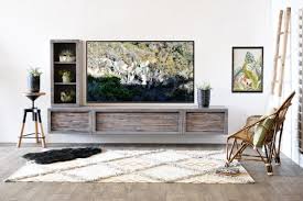 Woodwavesinc Gray Floating Tv Stand Modern Wall Mount Entertainment Center Console Eco Geo Lakewood