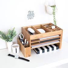 Vibrant file folders and lovely photo albums allow you to store important papers and memories in style. Bamboo Home Office Supplies Organisers Storage Desktop Accessories Small Space Storage Organi Desk Accessories Office Small Storage Boxes Cute Desk Accessories