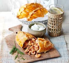 posh prawn smoked salmon pasties