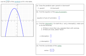 solved use the graph of the parabola to