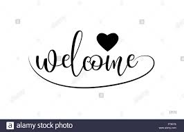 Welcome Word Text With Black And White Love Heart Suitable