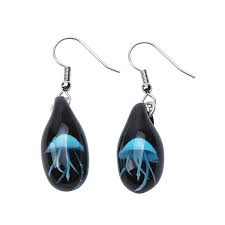 handmade glass jellyfish earrings glow