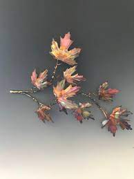Copper Maples Leaf Metal Sculpture