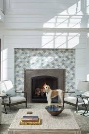 Blue And Gray Mosaic Fireplace Tiles