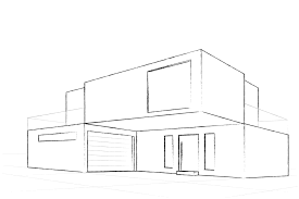 maison moderne plan architectural