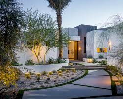 modern desert home with open patio