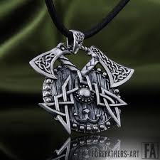 viking a with shield pendant norse