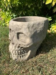 Stone Garden Large Gothic Skull Planter