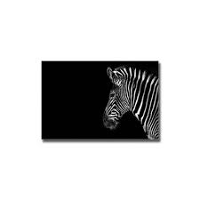 black zebra cabeça frameless pintura