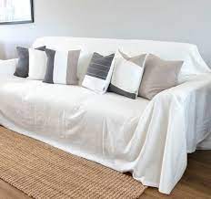 Couch Cover White Linen Linen Sofa