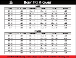 Charts Of Body Fat Percentage By Gender And Age Fat