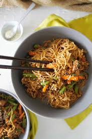 brown rice noodle stirfry sweet