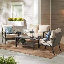 wicker outdoor patio deep seating set