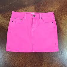 J Crew 29 Waist Short Pink Denim Skirt