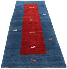 persian gabbeh runner rug blue