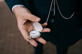 watch silver with ball and albert chain