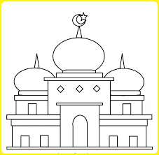 Versi hitam putih karya anak bangsa. 2002 Sketsa Gambar Masjid Lengkap Paling Mudah Digambar