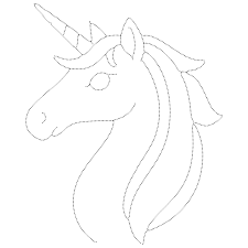 unicorn head tracing coloring page