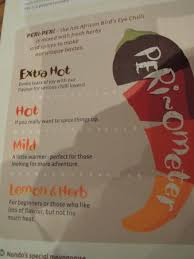 Nandos Heat Spiciness Level Chart Picture Of Nandos