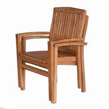 teak outdoor stacking chair tenafly