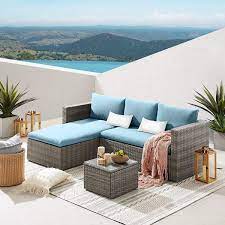 3pc corner sofa rattan set luxury